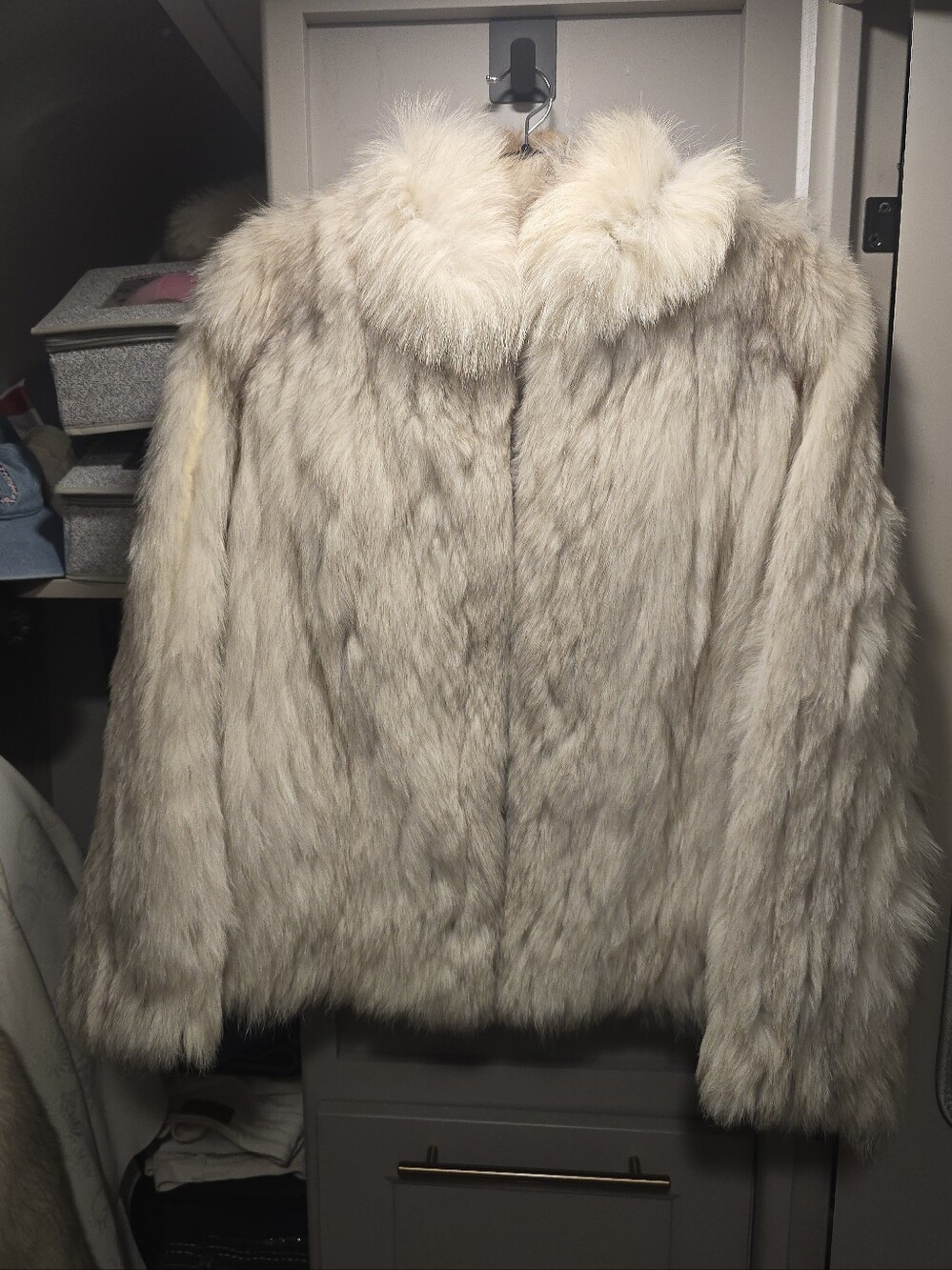 Luxury Women's Saga Fox Fur Coat in Light Beige
